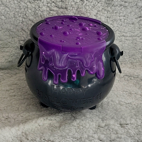 Disney Parks Halloween Purple Poison Cauldron Popcorn Bucket Light Up with Strap - Picture 2 of 6